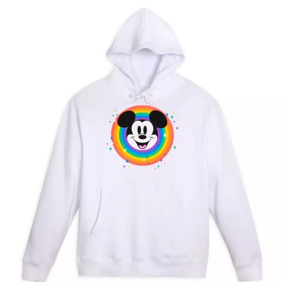 HP Disney Pride collection white hoodie women’s sz Medium rainbow with logo NWOT - Picture 4 of 9